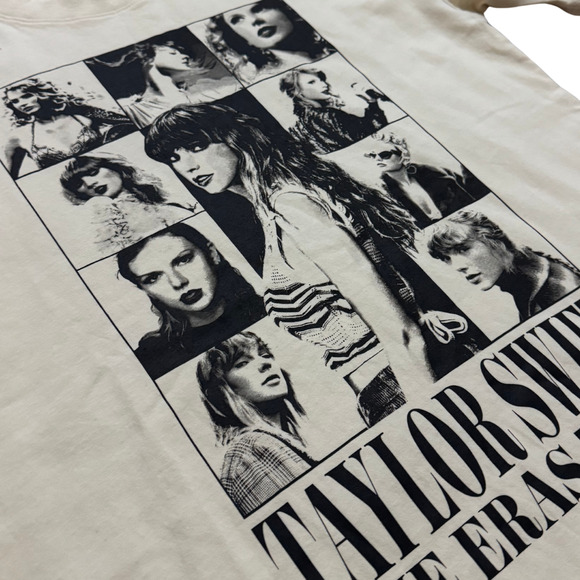 Taylor Swift THE ERAS TOUR Through LA Beige Short Sleeve T-Shirt size XS - Picture 4 of 5
